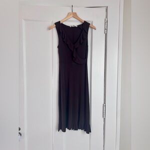 Chocolate Brown Diane Von Furstenberg Y2K Ruffle Dress